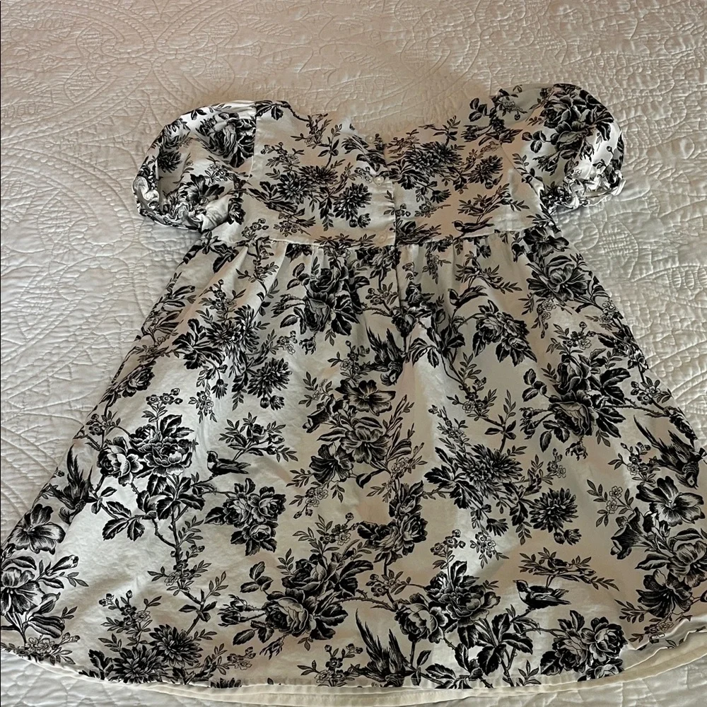 Janie and Jack Monochrome Floral Dress Size 10 - Picture 3 of 3